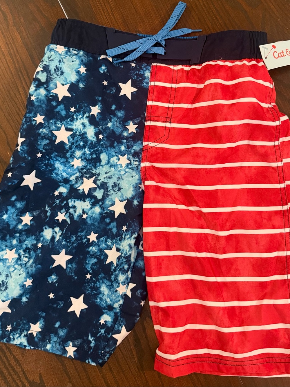 Cat & Jack Red & Blue Boys' Star & Stripe Swim Shorts